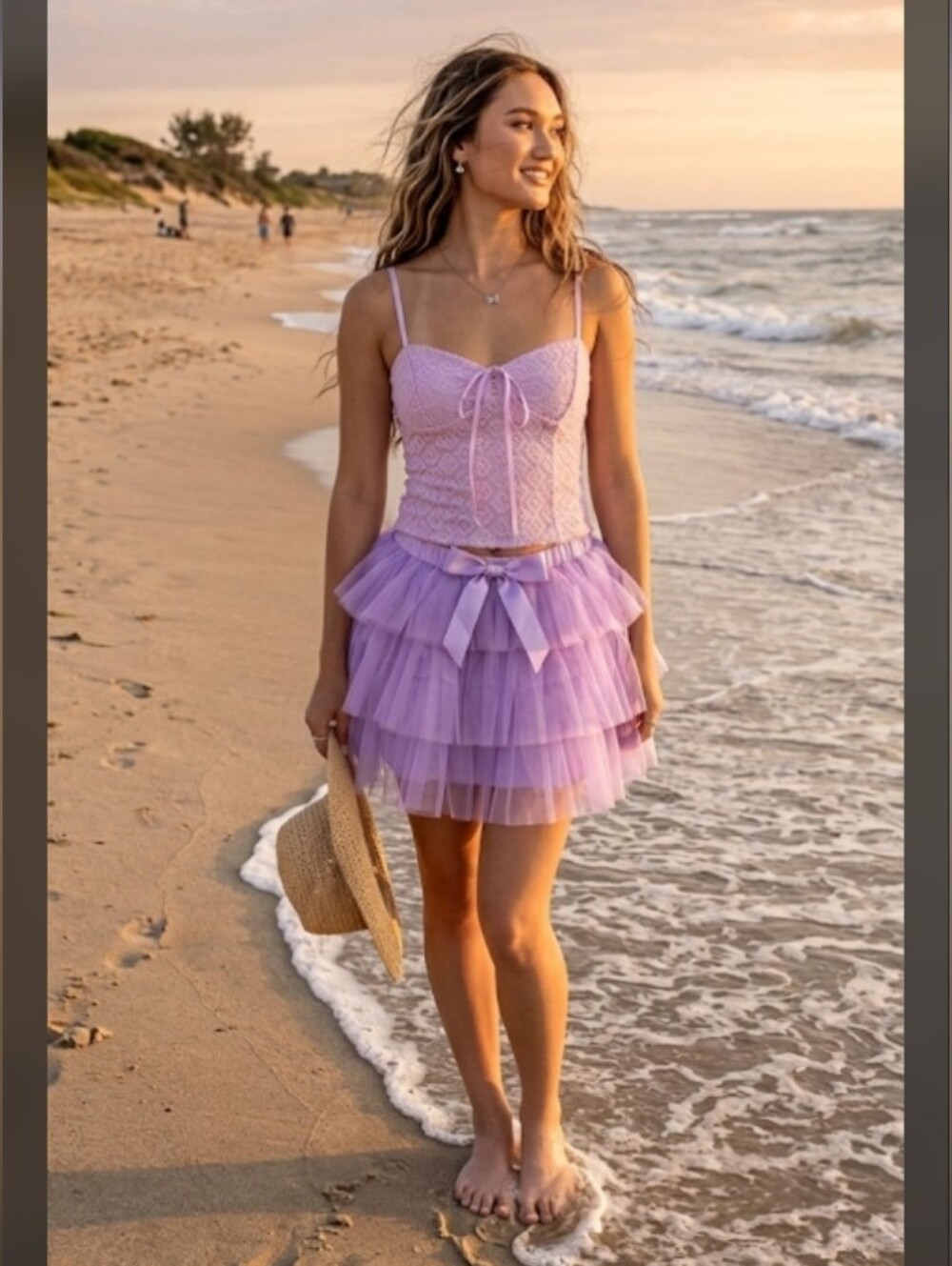 Littleforbig Women’s Lavender Lilac Ruffle Tulle Skirt, XS